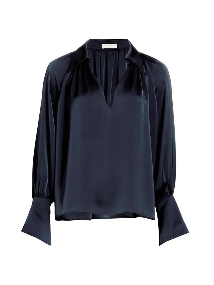 Lyla V-Neck Satin Blouse