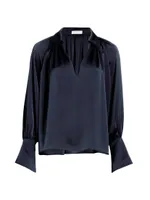 Lyla V-Neck Satin Blouse