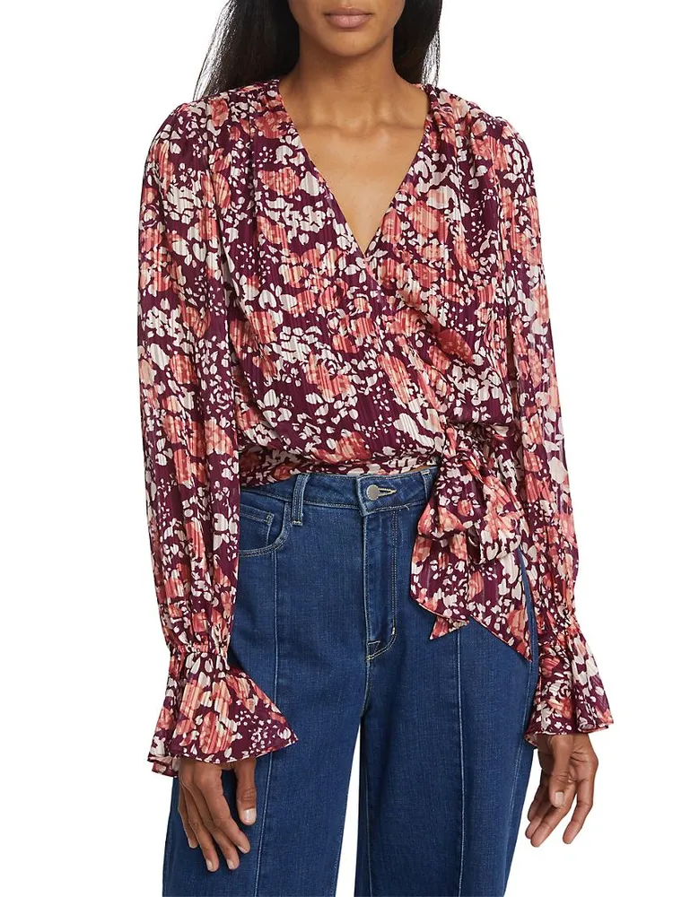 Melody Floral Surplice Blouse