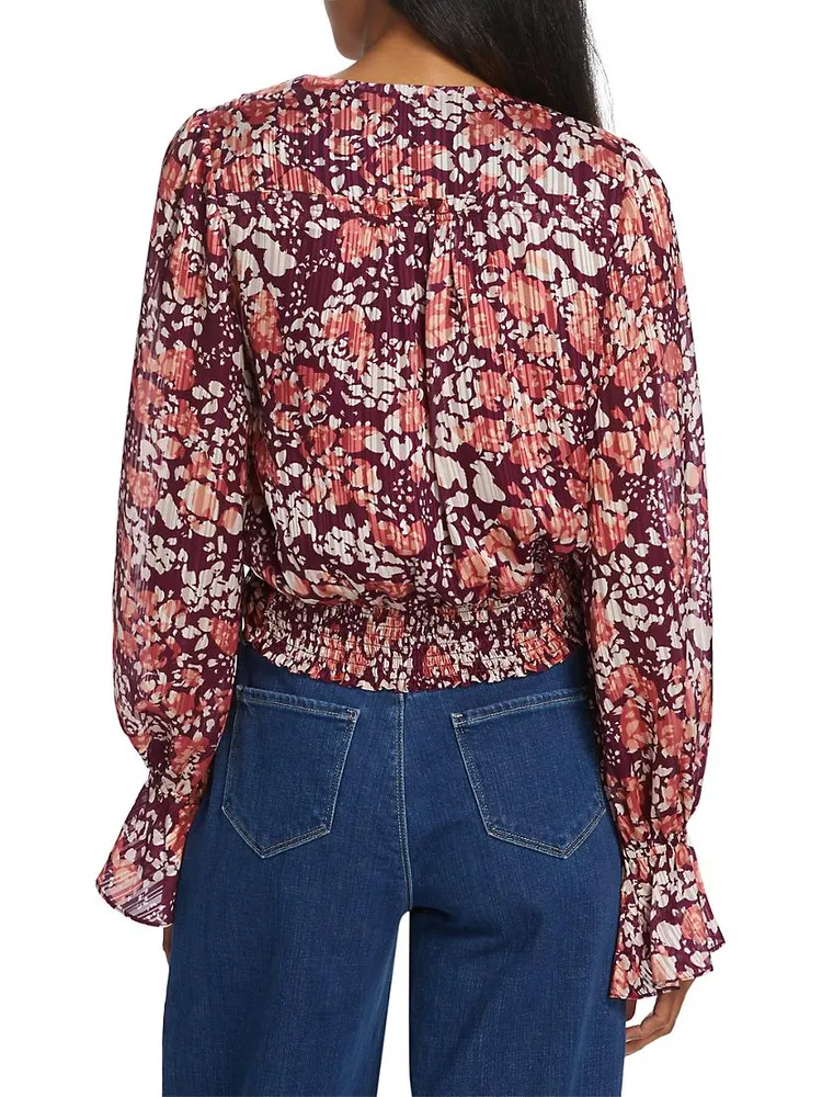 Melody Floral Surplice Blouse