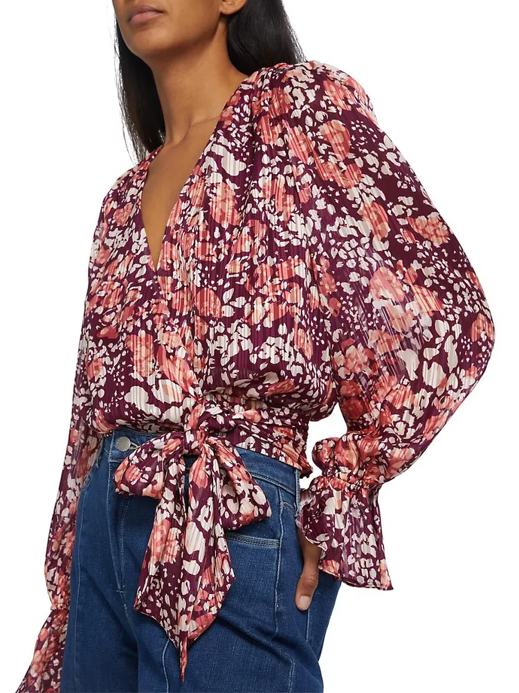 Melody Floral Surplice Blouse