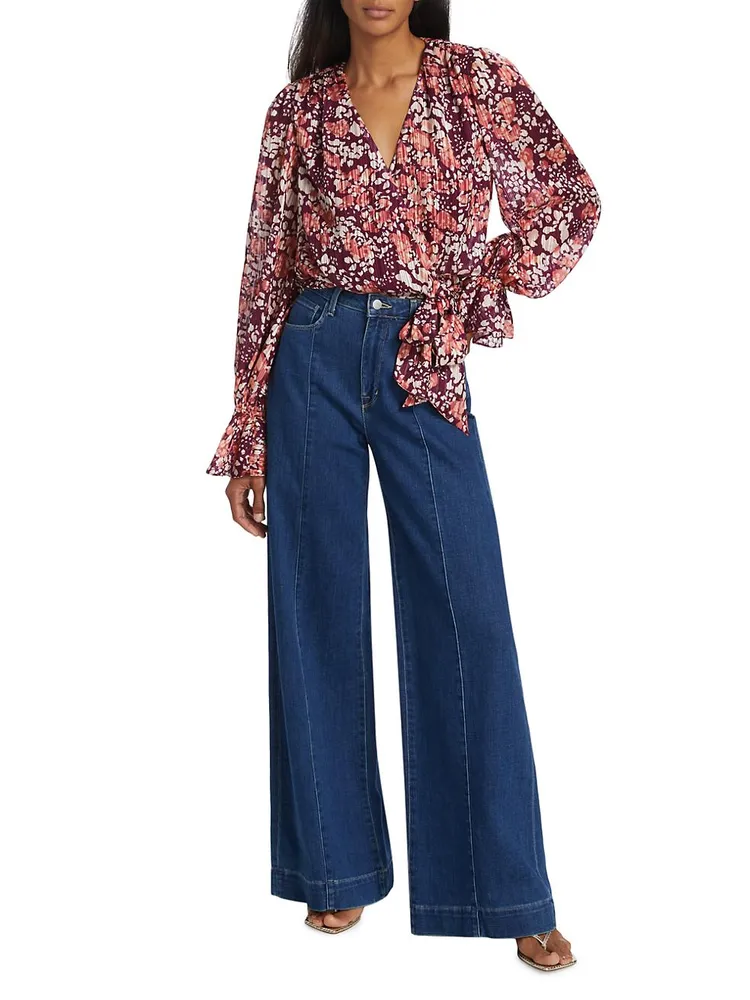 Melody Floral Surplice Blouse