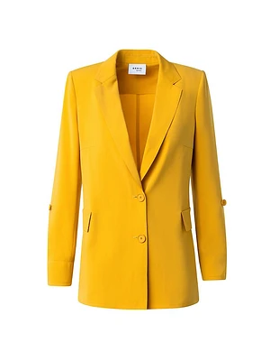 Single-Breasted Crepe Blazer