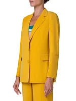 Single-Breasted Crepe Blazer