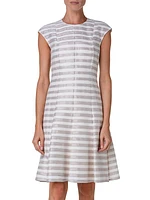 Striped Linen-Blend Minidress