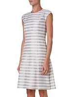 Striped Linen-Blend Minidress