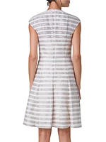 Striped Linen-Blend Minidress