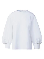 Puff-Sleeve Cotton Poplin Blouse