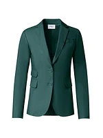 Stretch Cotton Two-Button Blazer