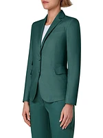 Stretch Cotton Two-Button Blazer