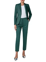 Stretch Cotton Two-Button Blazer