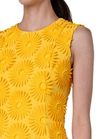 Sunflower Embroidered Sheath Dress