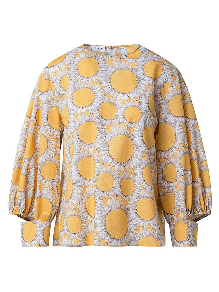 Hello Sunshine Print Cotton Blouse