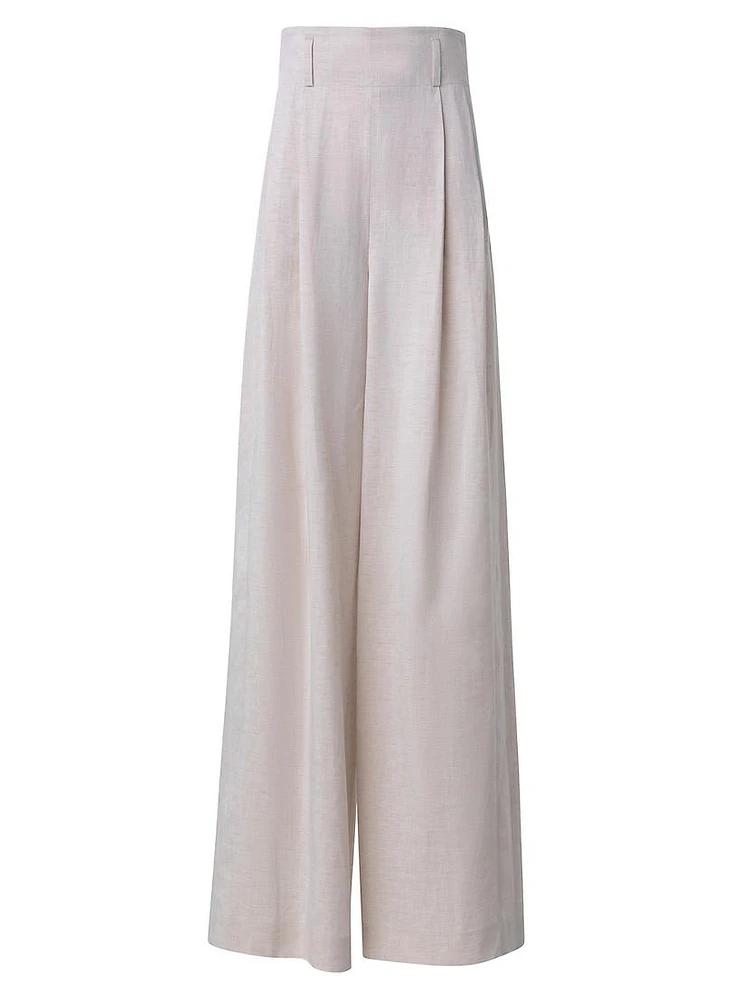 Florina Micro-Stripe Wide-Leg Pants