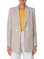 Boyfriend Cotton-Blend Seersucker Blazer