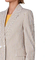 Boyfriend Cotton-Blend Seersucker Blazer