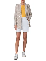 Boyfriend Cotton-Blend Seersucker Blazer