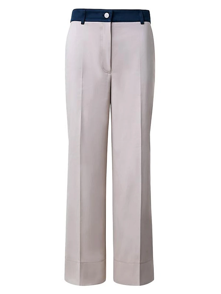 Chiara Colorblocked Garbardine Wide Crop Pants