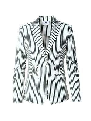 Seersucker Striped Cotton-Blend Blazer