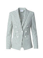 Seersucker Striped Cotton-Blend Blazer