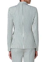 Seersucker Striped Cotton-Blend Blazer