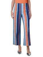 Chieko Stripe Stretch Wide Crop Pants