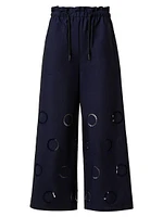 Frey Ankle-Crop Cotton Eyelet Pants