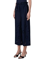 Frey Ankle-Crop Cotton Eyelet Pants