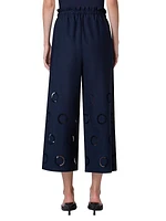 Frey Ankle-Crop Cotton Eyelet Pants