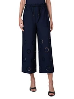 Frey Ankle-Crop Cotton Eyelet Pants