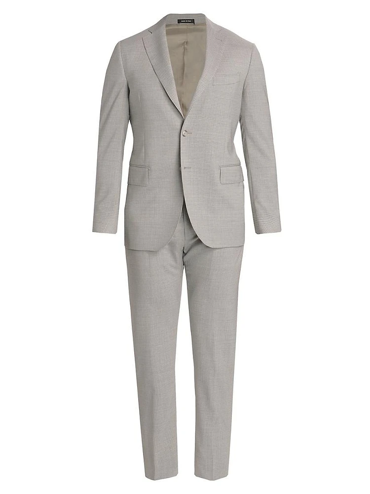 COLLECTION Mini Grid Wool Single-Breasted Suit