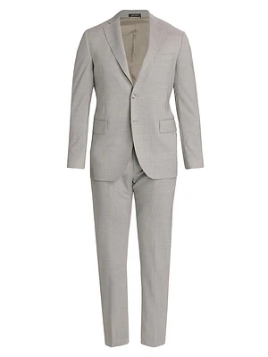 COLLECTION Mini Grid Wool Single-Breasted Suit