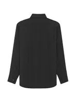 Yves Collar Shirt Matte And Shiny Cassandre Striped Silk