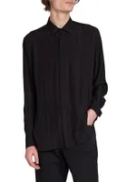 Yves Collar Shirt Matte And Shiny Cassandre Striped Silk