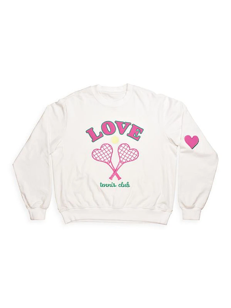 Little Girl's, Girl's & Adult's Love Tennis Club Crewneck Sweatshirt