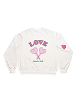 Little Girl's, Girl's & Adult's Love Tennis Club Crewneck Sweatshirt