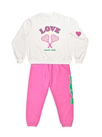 Little Girl's, Girl's & Adult's Love Tennis Club Crewneck Sweatshirt