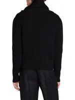 Shawlneck Sweater Ribbed Wool