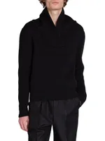 Shawlneck Sweater Ribbed Wool