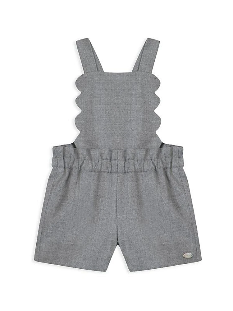 Baby Girl's & Little Girl's Scallop Trim Shortalls