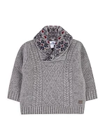 Baby Boy's & Little Boy's Fair Isle Shawl Collar Sweater