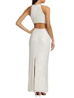 Morgan Sequined Cut-Out Gown