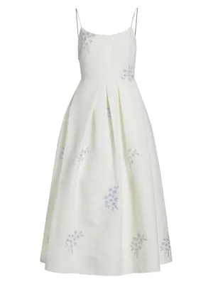 Audra Embroidered Midi dress