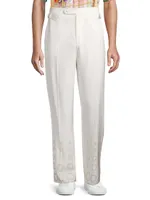 For The Peace Gradient Pearl Appliqué Straight-Leg Trousers
