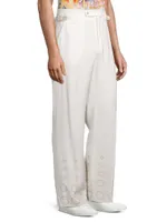 For The Peace Gradient Pearl Appliqué Straight-Leg Trousers