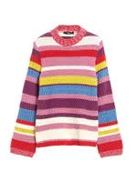 Striped Mock Turtleneck Sweater