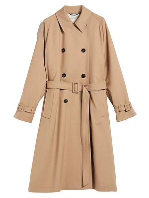 Wool-Blend Trench Coat