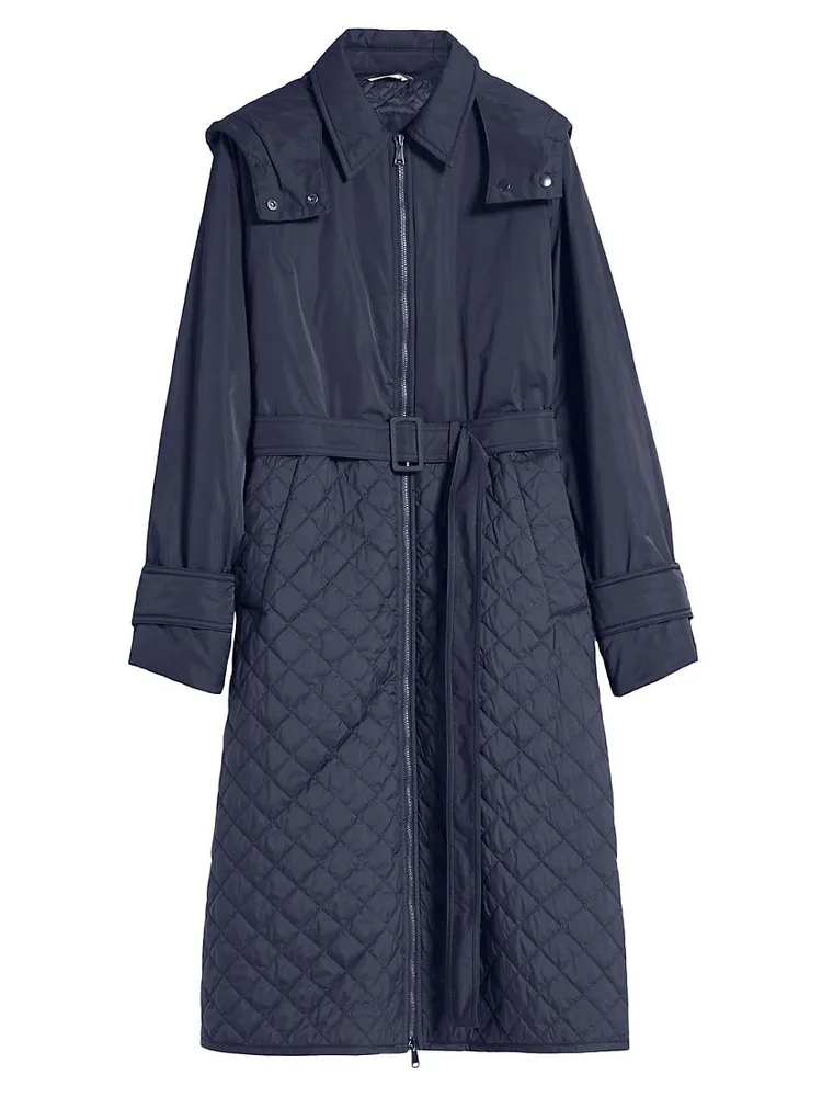 Quilted Belted Raincoat