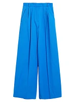 Wide-Leg Cotton-Blend Pants