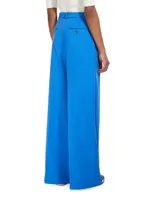 Wide-Leg Cotton-Blend Pants